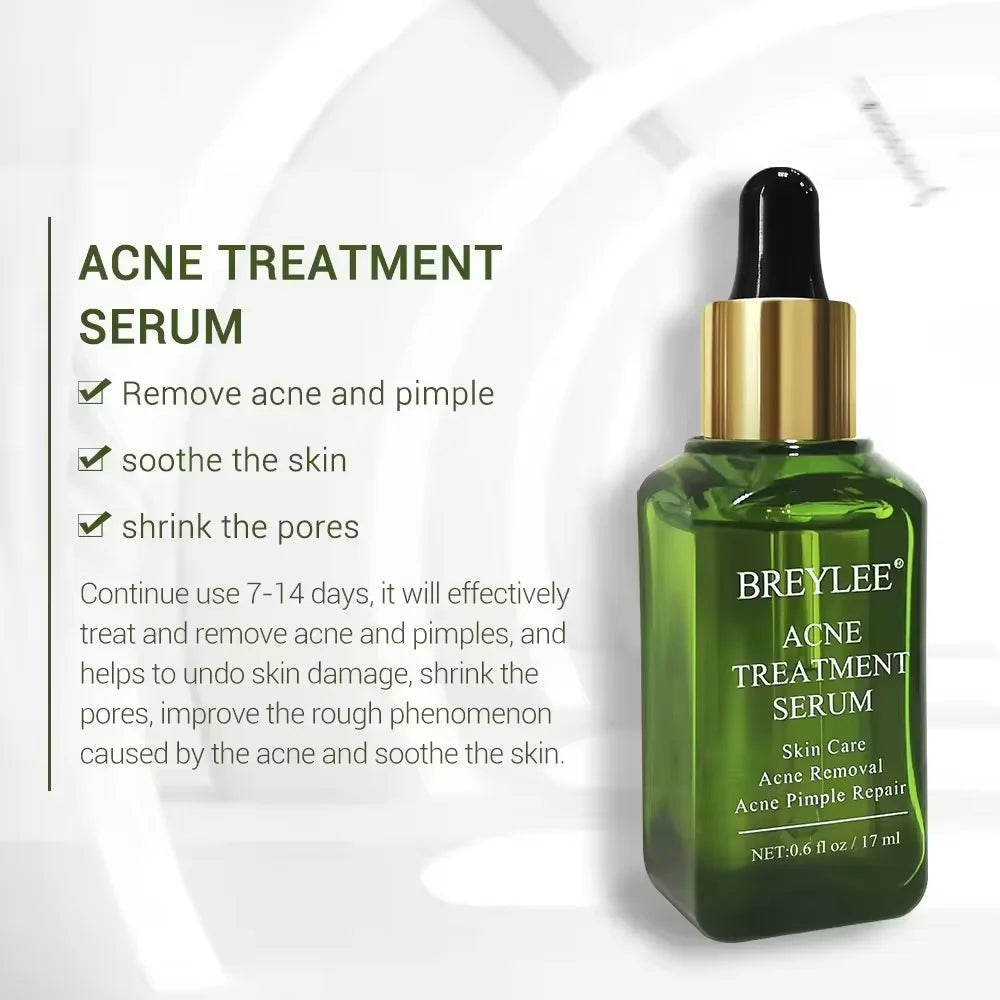 BREYLEE Acne Treatment Serum Facial Essence Liquid Shrink Pores   Acne Removal Repair Serum17ml