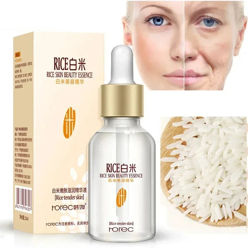 White Rice Face Serum Shrink Pores Brightening Whitening Cream Anti