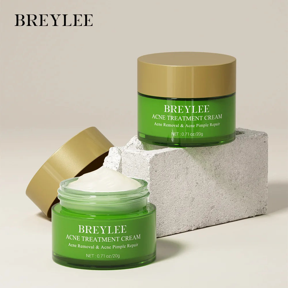 BREYLEE Acne Treatment Set 4pcs Facial Cleanser Toner Serum Cream Skin care