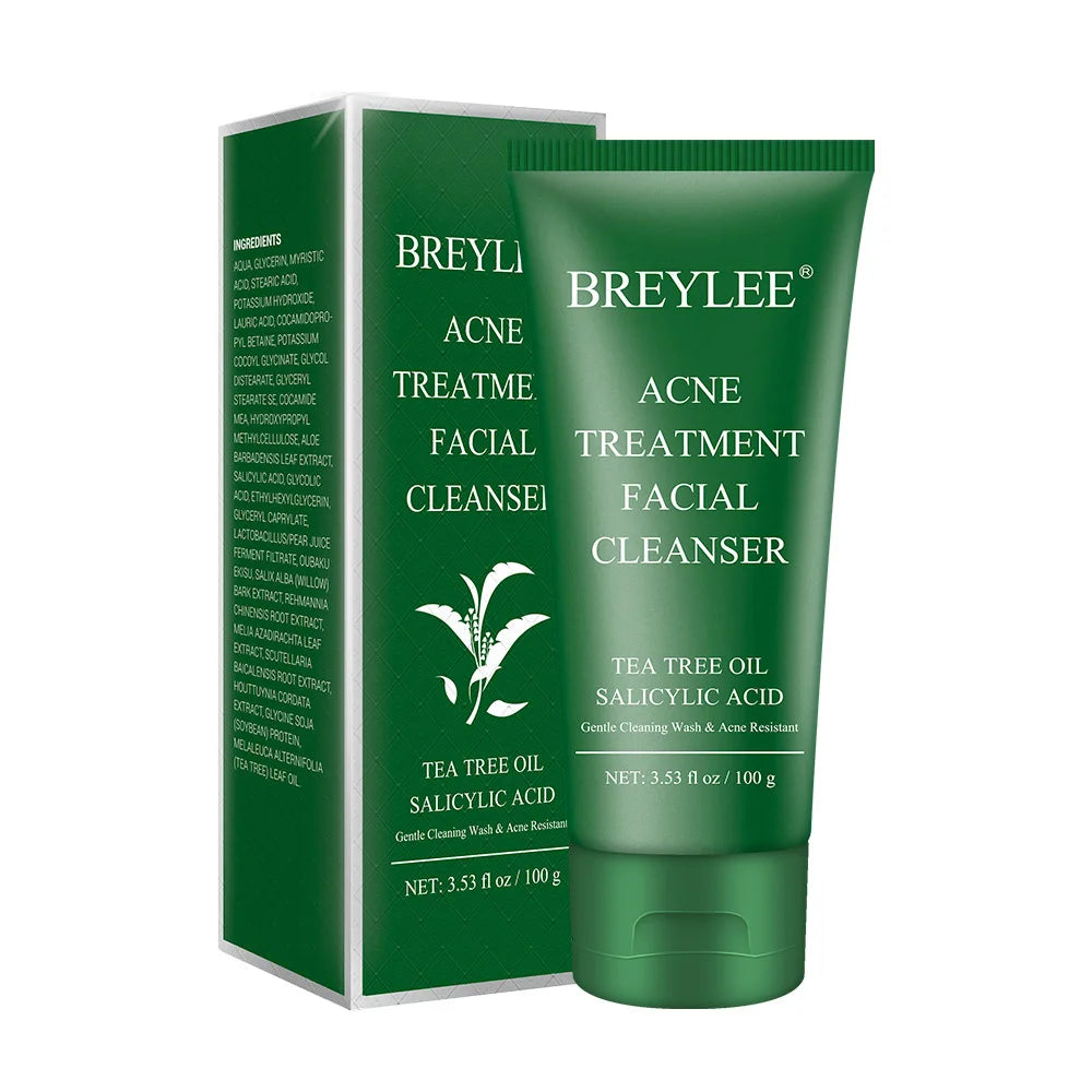 BREYLEE Acne Treatment Set 4pcs Facial Cleanser Toner Serum Cream Skin care